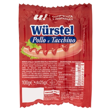 Würstel Pollo e Tacchino, 100 g